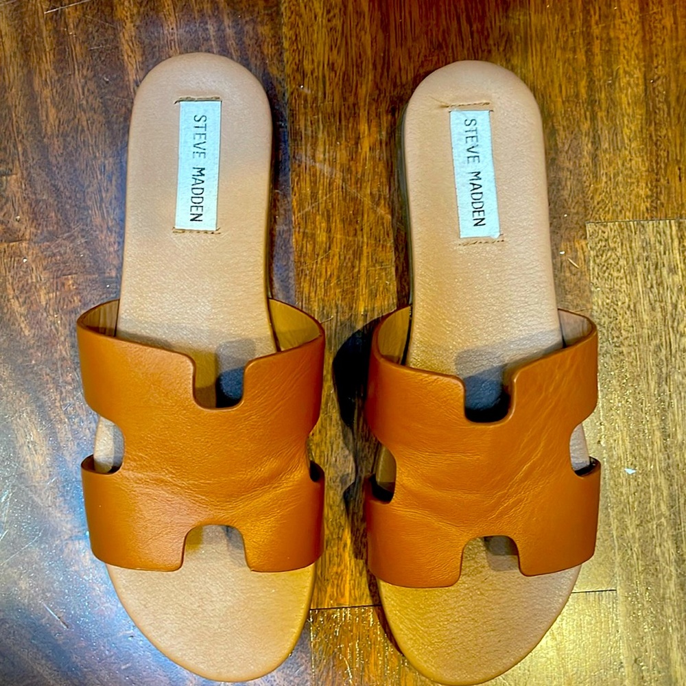 Brown Steve Madden Slide Sandals Size 8